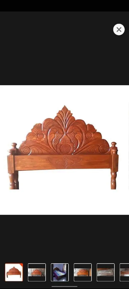 Picture of Bed solid wood double bed 60by 80 inc - Gold - Double