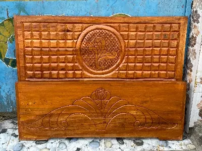 Picture of Bed solid jossori koroi kath English semi box 48incby81inc long - Brown - Single