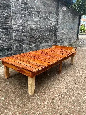 Picture of Bed solid wood single bed solid meheguni wood 36inc by 78inc long - Brown - Single