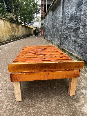 Picture of Bed solid wood single bed solid meheguni wood 36inc by 78inc long - Brown - Single