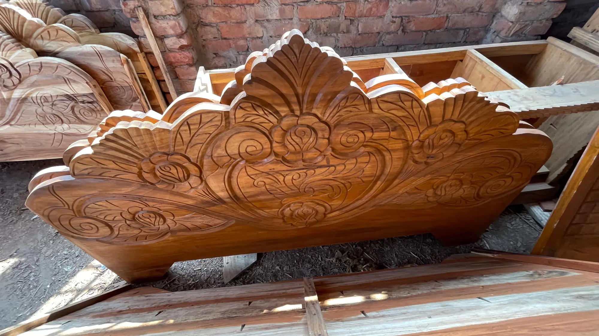 Picture of Bed khat solid jossori koroi kath king size 72incby81inc - Brown - King
