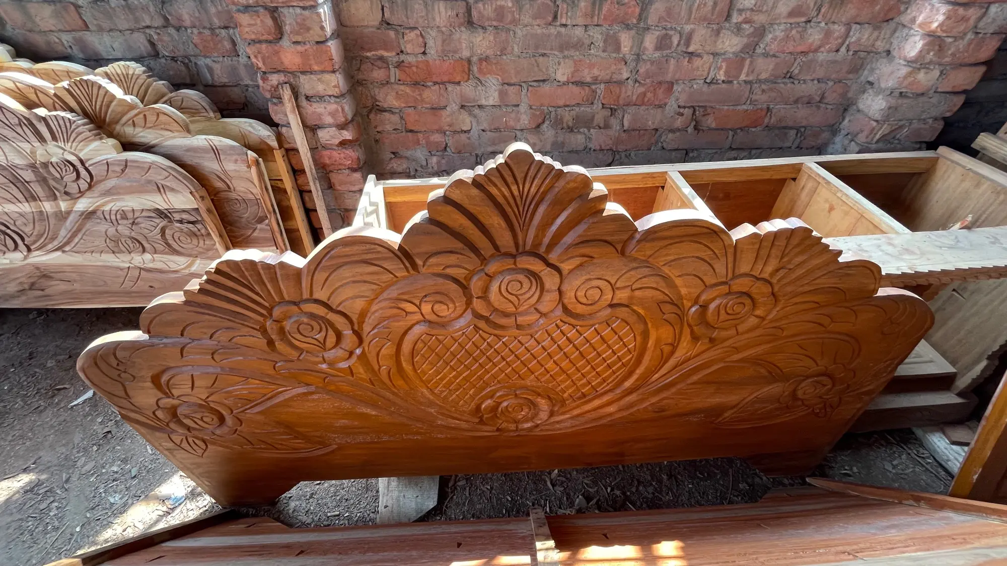Picture of Bed khat solid jossori koroi kath king size 72incby81inc - Brown - King