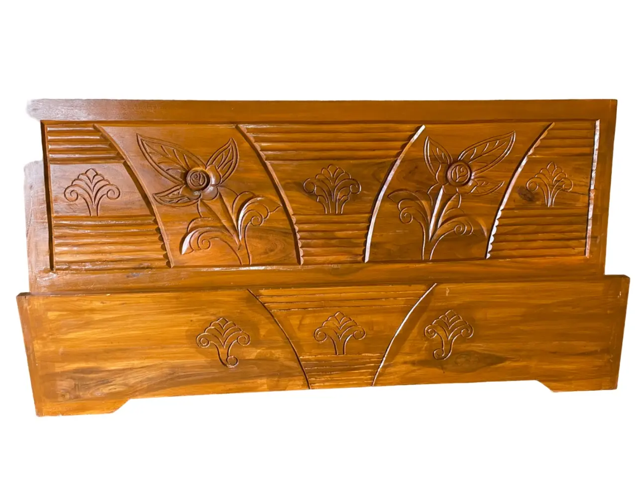 Picture of Bed khat English semibox solid wood king size 72by 81 inc - Brown - King