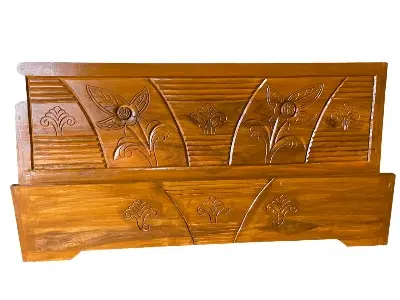Picture of Bed khat English semibox solid wood king size 72by 81 inc - Brown - King