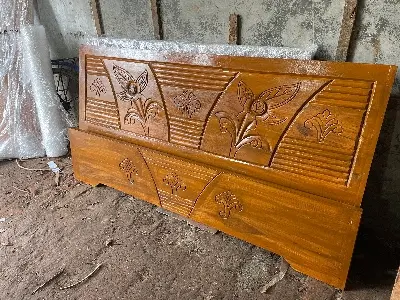 Picture of Bed khat English semibox solid wood king size 72by 81 inc - Brown - King