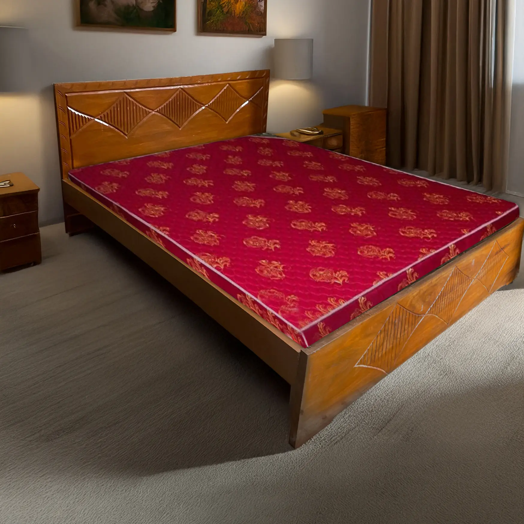 Picture of Bed khat solid jossori koroi kath double bed 60 by 81 inc - Brown - Double