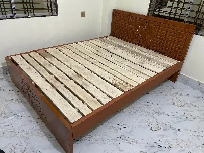 Picture of Solid  koroi kath double bed khat 5by7 feet 60by 80 inch long lasting - Brown - Double