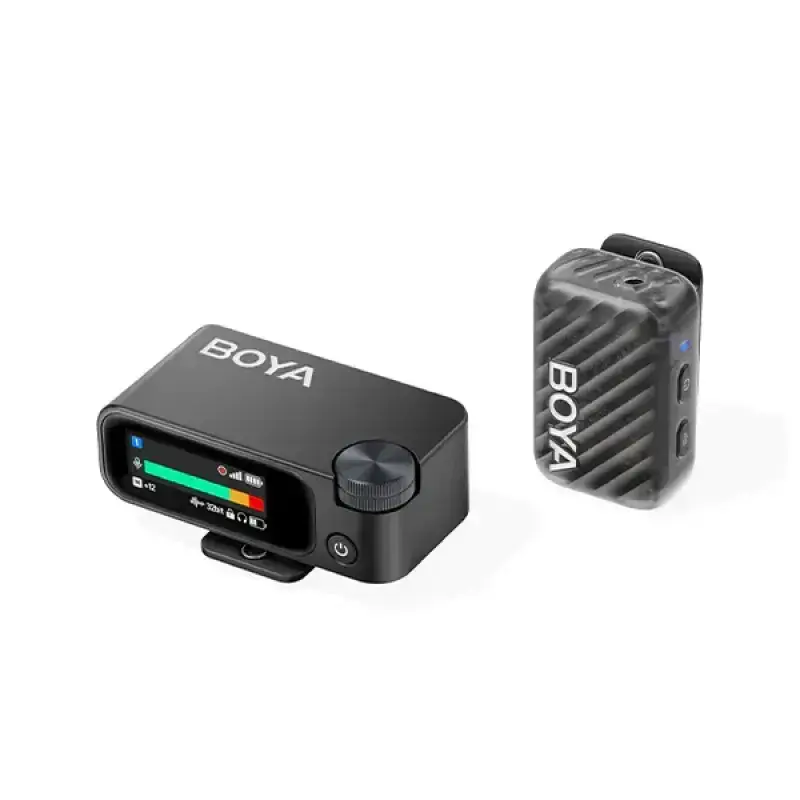 Picture of BOYA BOYAMIC 2 World's 1st AI-Powered Noise Cancellation Mini Wireless Microphone. 300 m Range, 54 Hours Total Battery Life with Case
