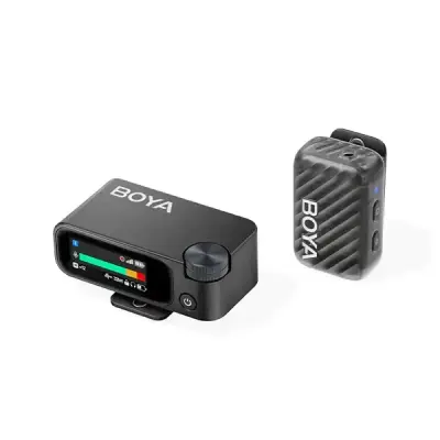Picture of BOYA BOYAMIC 2 World's 1st AI-Powered Noise Cancellation Mini Wireless Microphone. 300 m Range, 54 Hours Total Battery Life with Case