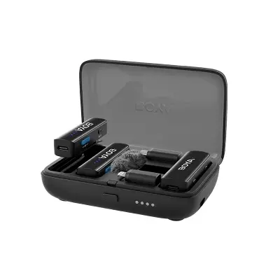 Picture of BOYA BOYALINK 2.0 Upgraded 3-in-1 Compact Wireless Microphone, 2 Level Noise Cancelling, 300 Meter range, 30 hours