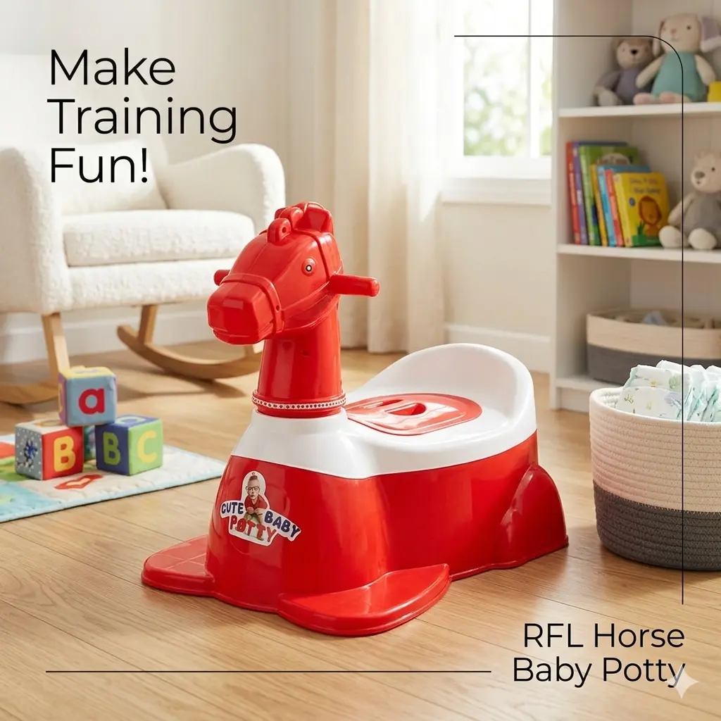 Picture of RFL Horse Baby Potty Training Toilet Chair – Durable & Ergonomic Design for Kids (Red & White)