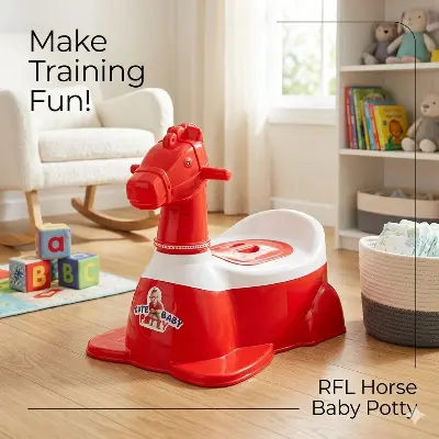 Picture of RFL Horse Baby Potty Training Toilet Chair – Durable & Ergonomic Design for Kids (Red & White)