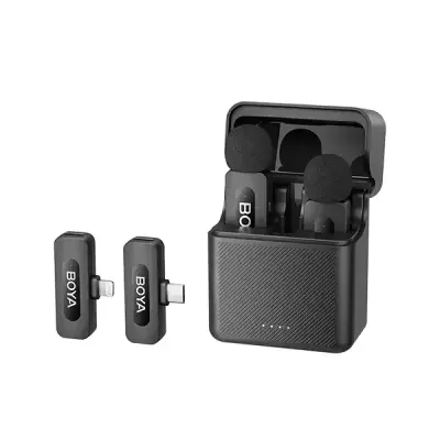 Picture of BOYA BY-V3 combo 2.4 GHz Dual-Channel Wireless Microphone (2RX, 2TX) for Android & IOS Devices