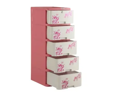 Picture of RFL Smart Closet 5 Drawer Elite - Pink & White (40x32.5x90 cm)