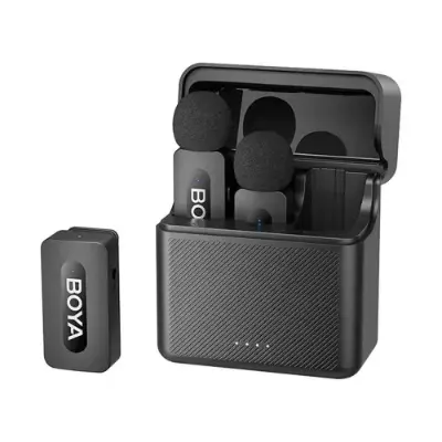 Picture of BOYA BY-V35 2.4 GHz Dual-Channel Wireless Microphone (2RX, 1TX) for Camera