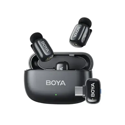 Picture of BOYA mini-12-B The World's Tiniest Wireless Microphone (2RX, 2TX) for Android & IOS Devices