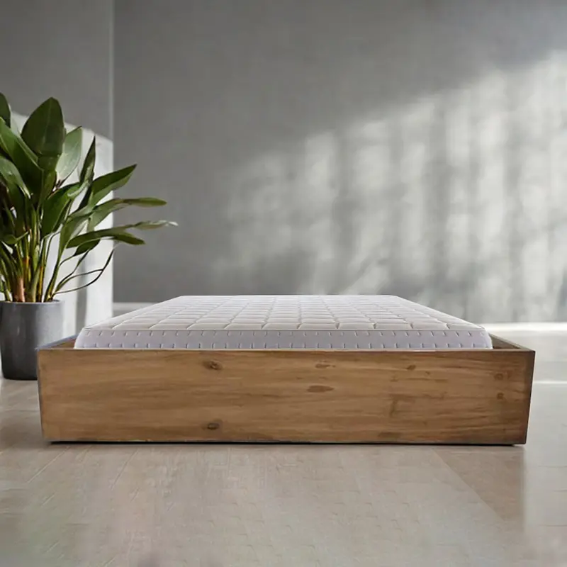Picture of Bed solid wood floor bed double bed 60inc by 81 inc 8 inc high - Gold - Double