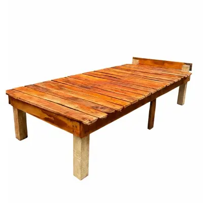 Picture of Bed solid wood single bed solid meheguni wood 36inc by 78inc long - Brown - Single