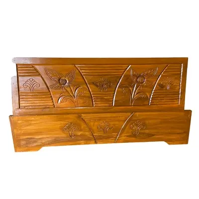 Picture of Bed khat English semibox solid wood king size 72by 81 inc - Brown - King