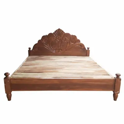 Picture of Bed khat palong solid wood king size 72 inc by 81 inc - Brown - King