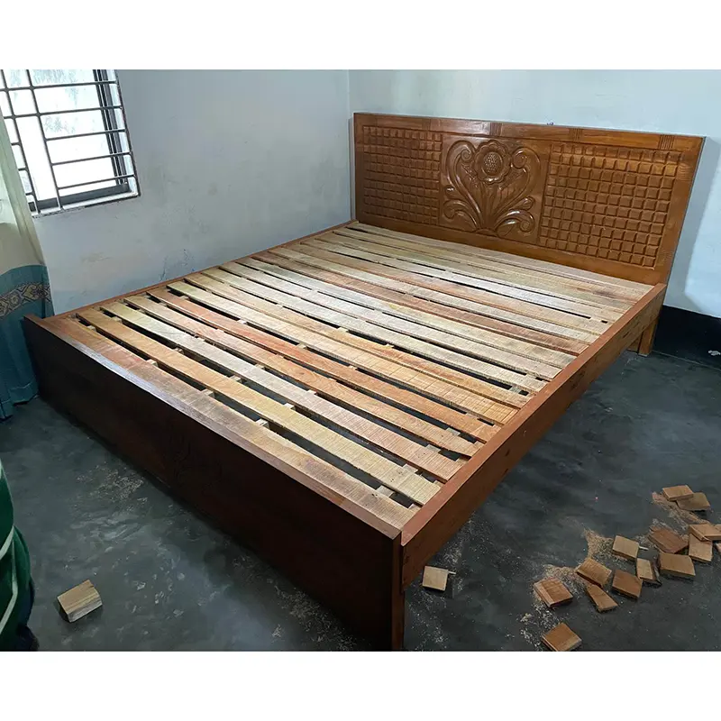 Picture of Solid koroi kath bed khat king size 6by 7 feet 71by 80 inches long lasting - Brown - King