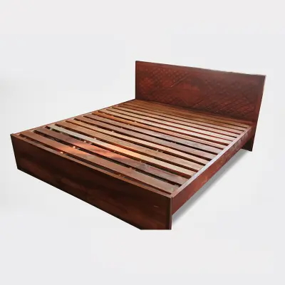 Picture of New solid koroi wood bed king size 6by 7 feet 71 by 81 inches - Brown - King