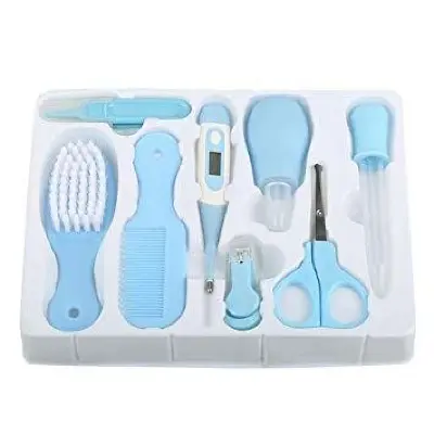 Picture of Baby Care Kit, 8 Pcs Convenient Healthcare Grooming Set Essential Daily Care Tool Nail Clipper Manicure Safety Scissors Nose Cleaner Hair Brush Comb Personal Care Kit for Toddler Infant- Multicolor Multicolor