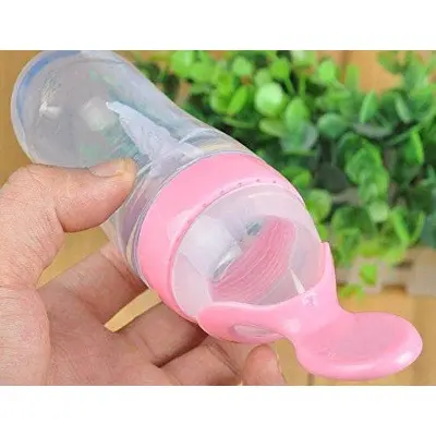 Picture of Silicon Children'S Food Supply Spoon And Feeder, Spoon Soft Head Children Travel Baby Training Bottle-Children With Feeding Tools Multicolor