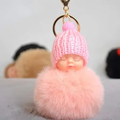 Picture of Woolen Doll Shaped Key Ring Multicolor