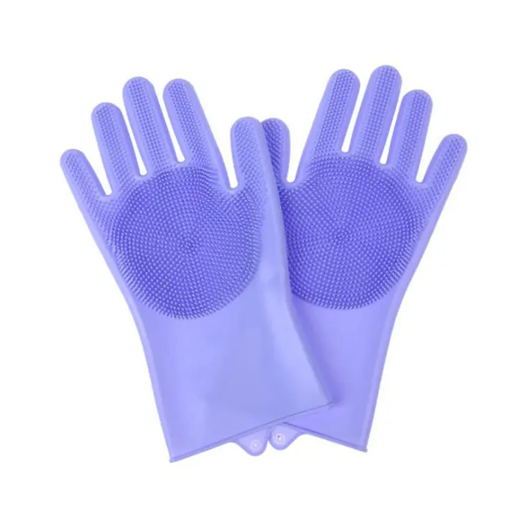Picture of High Quality Silicone Dish Washing Kitchen Hand Gloves - 2pcs 