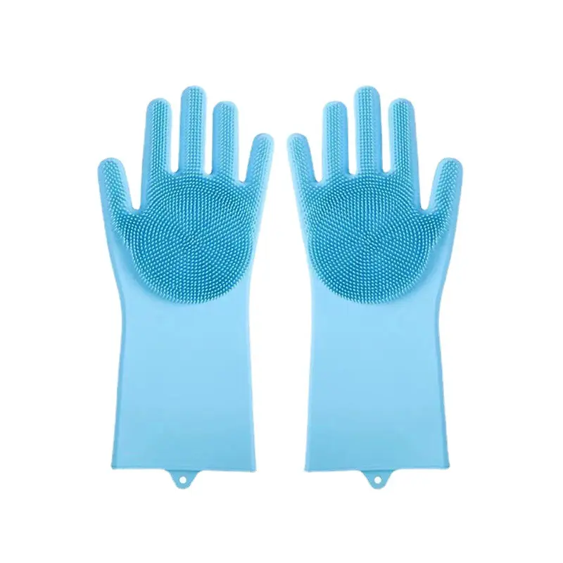 Picture of High Quality Silicone Dish Washing Kitchen Hand Gloves - 2pcs 