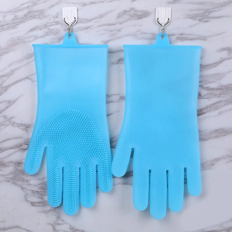 Picture of High Quality Silicone Dish Washing Kitchen Hand Gloves - 2pcs 