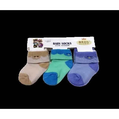 Picture of New Born Baby Cotton Socks-3 Pairs (0-12) Months-Multicolor Multicolor