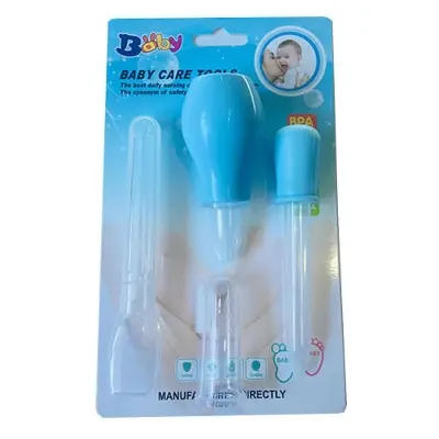 Picture of 4 Pcs Kit Baby Health Care Set (Nose Cleaner, Dropper, Finger Brush, Medi Spoon) - Color as per stock Multicolor