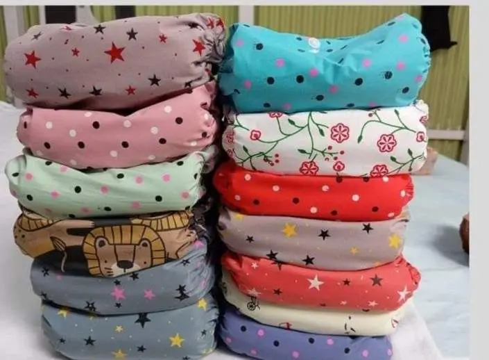 Picture of Washable Hot Print Cloth Baby Diaper Pant with 2 Pad 3 Layer Multicolor