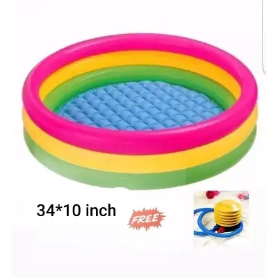 Picture of Baby Bath Tub, Baby Swimming Pool with Pumper (34 X10inch) - Multicolor Multicolor