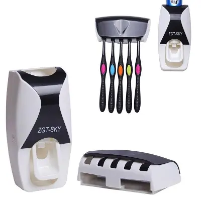 Picture of Automatic Toothpaste Dispenser and Brush Holder Set Multicolor