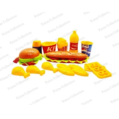 Picture of 14 pcs Fast Food Toy Set  For Kids Multicolor