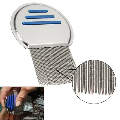 Picture of Hair Lice Comb Brushes Terminator Fine Egg Dust Nit Free Removal Stainless Steel Lice Comb
