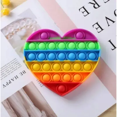 Picture of 1 X Push Pop Bubble Fidget Sensory Toy, Silicone Puzzle Game Toys Squeeze Sensory Toy for Kids, Family, Friend Rainbow Toys Multicolor