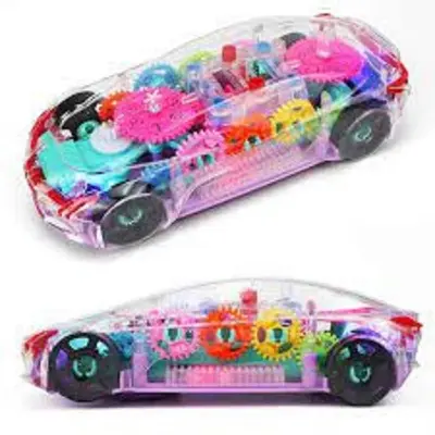 Picture of Concept Racing Car Toy Musical Toys 360 Degrees Rotating Transparent Car with Music & 3D Flashing Lights for Kids Multicolor