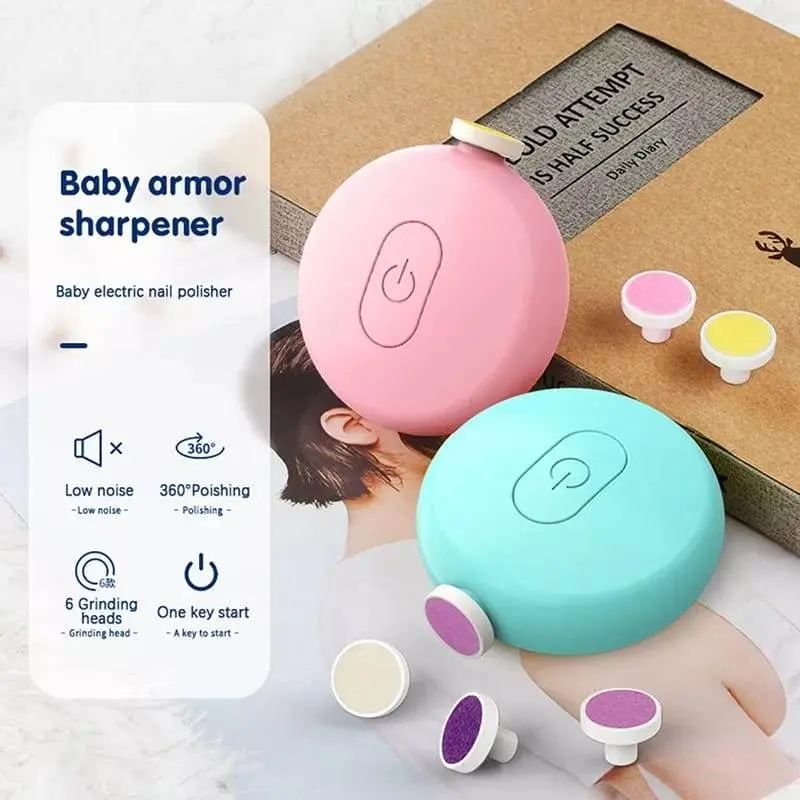 Picture of Low Noise Baby Electric Nail Trimmer Baby Nail File Baby Nail Cutter With 6 Grinding Heads Tool for Newborn Baby