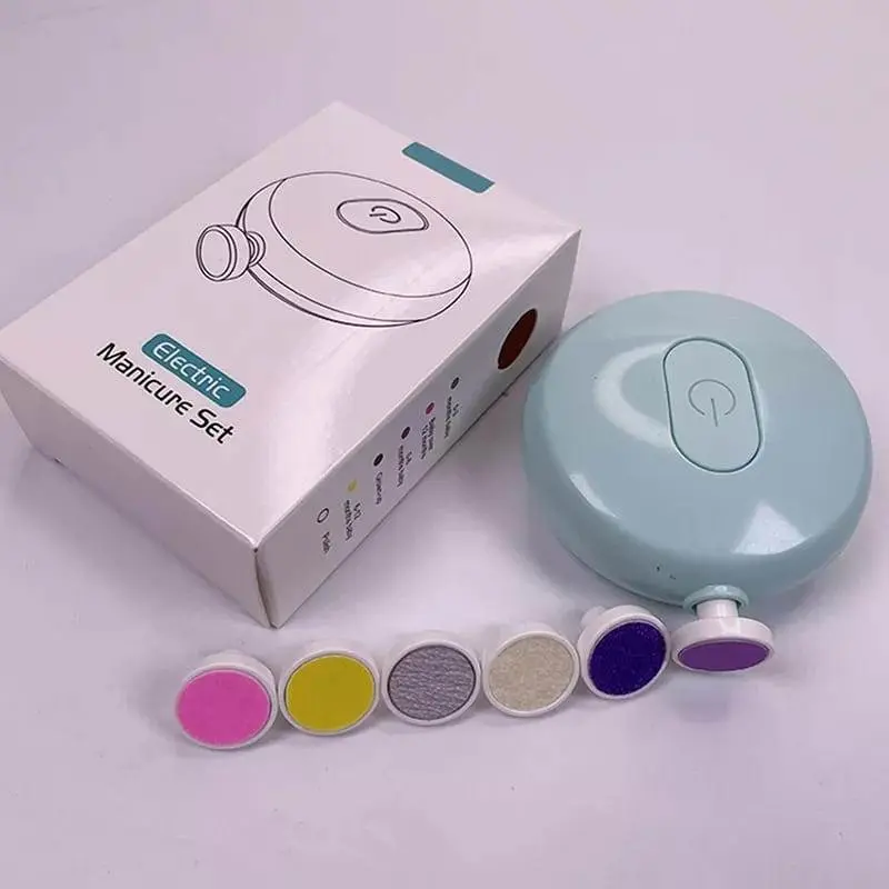 Picture of Low Noise Baby Electric Nail Trimmer Baby Nail File Baby Nail Cutter With 6 Grinding Heads Tool for Newborn Baby