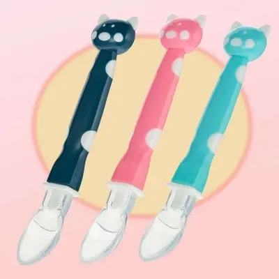 Picture of New Cartoon Design Silicone Baby Feeding Spoon Multicolor