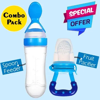 Picture of Fruit Pacifier Spoon Feeder Baby Silicone Squeeze (90ml Bottle)