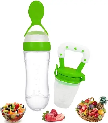 Picture of Fruit Pacifier Spoon Feeder Baby Silicone Squeeze (90ml Bottle)