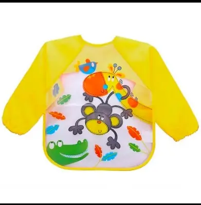 Picture of New eva baby waterproof overalls children's long-sleeved reverse-wearing eating clothes baby bibs bibs jama bib Multicolor