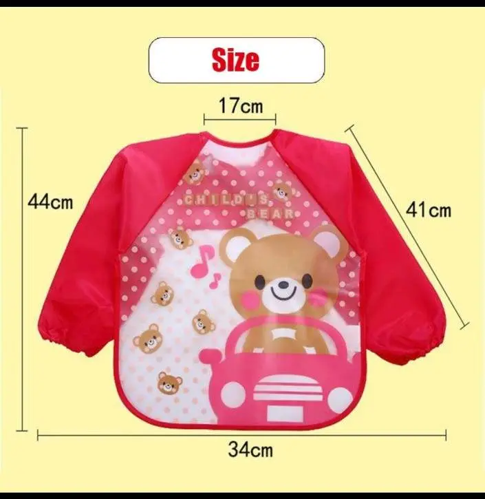 Picture of New eva baby waterproof overalls children's long-sleeved reverse-wearing eating clothes baby bibs bibs jama bib Multicolor