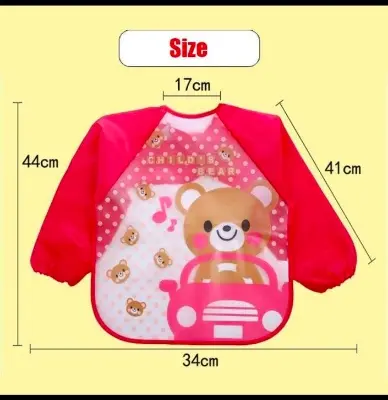 Picture of New eva baby waterproof overalls children's long-sleeved reverse-wearing eating clothes baby bibs bibs jama bib Multicolor