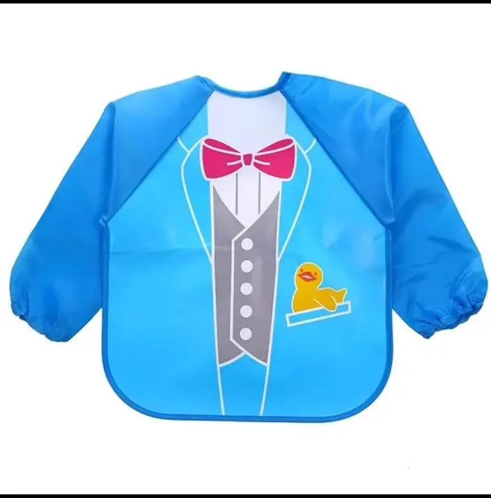 Picture of New eva baby waterproof overalls children's long-sleeved reverse-wearing eating clothes baby bibs bibs jama bib Multicolor